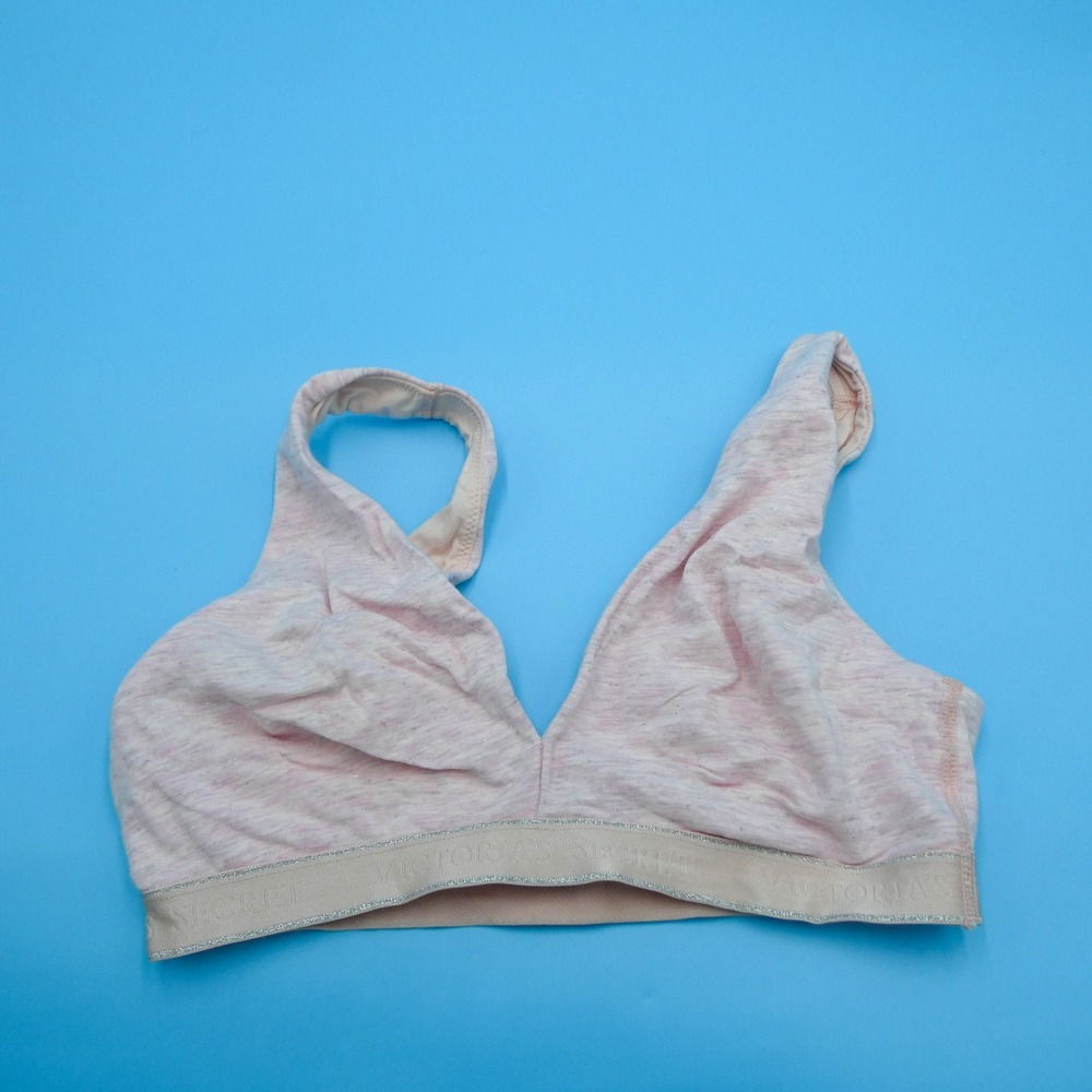 Victoria's Secret Bralette Womens Medium Pink Heathered Shimmer Polyamide Blend